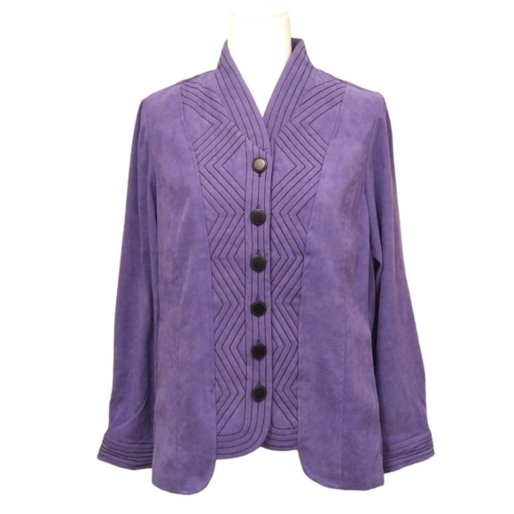 Bob Mackie NWT JACKET WEARABLE ART Button  Size M